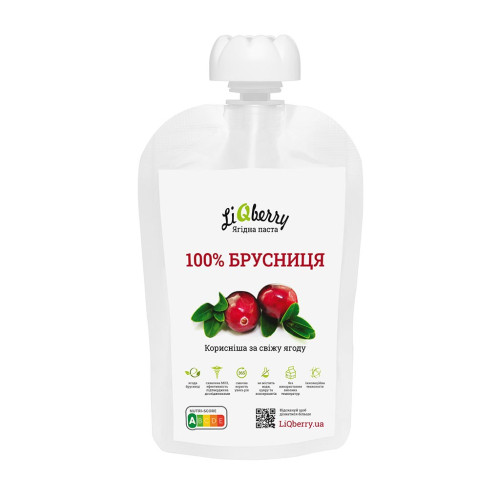 Купить Ягодный морс для бани. Паста LiQberry Брусника, 100 г. Подарки для бани и сауны, веники. Мобильные бани-палатки, печки. Магазин Моби баня