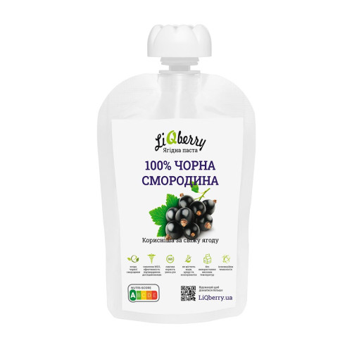 Купить Ягодный морс для бани. Паста LiQberry Чорная смородина, 100 г. Подарки для бани и сауны, веники. Мобильные бани-палатки, печки. Магазин Моби баня