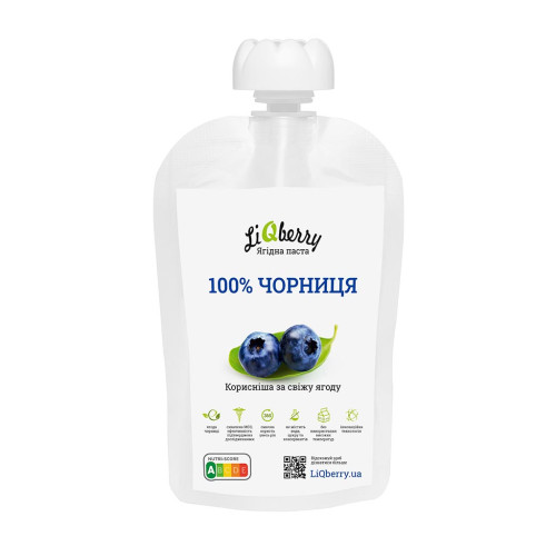 Купить Ягодный морс для бани. Паста LiQberry Черника, 100 г. Подарки для бани и сауны, веники. Мобильные бани-палатки, печки. Магазин Моби баня