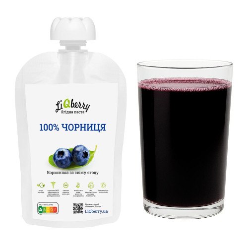 Купить Ягодный морс для бани. Паста LiQberry Черника, 100 г. Подарки для бани и сауны, веники. Мобильные бани-палатки, печки. Магазин Моби баня