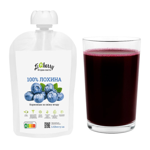 Купить Ягодный морс для бани. Паста LiQberry Голубика, 100 г. Подарки для бани и сауны, веники. Мобильные бани-палатки, печки. Магазин Моби баня