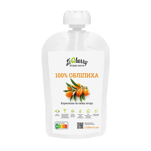 Купить Ягодный морс для бани. Паста LiQberry Облепиха, 100 г. Подарки для бани и сауны, веники. Мобильные бани-палатки, печки. Магазин Моби баня