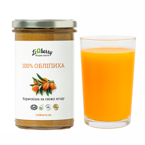 Купить Ягодный морс для бани. Паста LiQberry Облепиха, 0,545 л. Подарки для бани и сауны, веники. Мобильные бани-палатки, печки. Магазин Моби баня